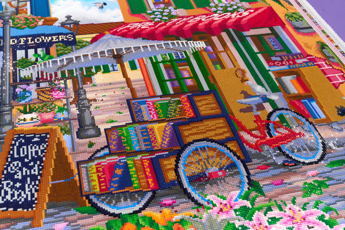 Diamond Painting Market Corner 37.4" x 27.6" (94.8cm x 69.9cm) / Square with 93 Colors including 3 ABs and 3 Fairy Dust Diamonds / 107,061