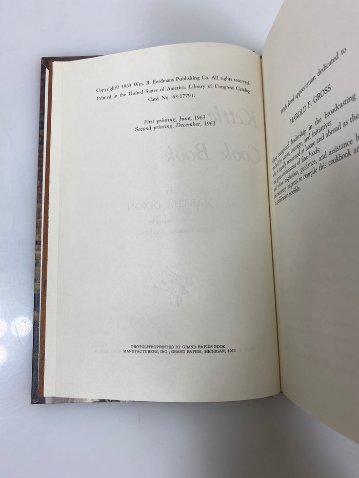 Martha Dixon's Copper Kettle Cook Book Wm. B. Eerdmans Publishing 1963 HC