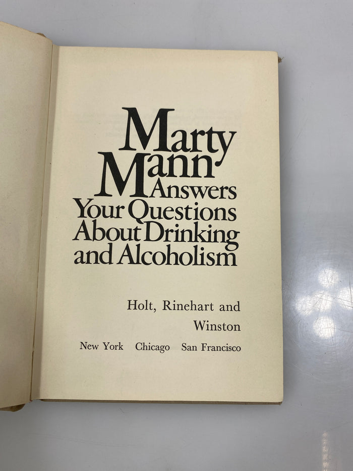 Marty Mann Answers Your Questions about Drinking & Alcoholism Ex-libra 1970 HC