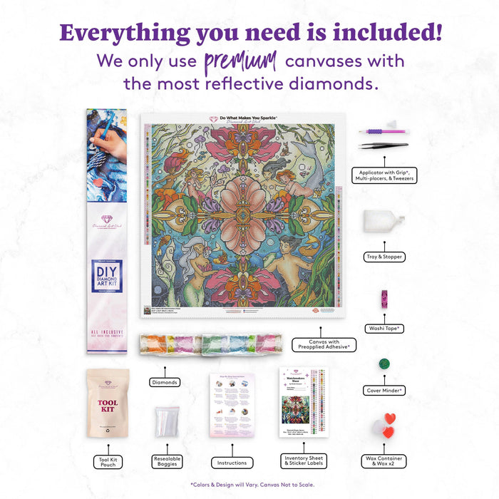 Diamond Painting Matchmakers Maze 25.6" x 25.6" (65cm x 65cm) / Square with 65 Colors including 5 ABs / 68,121