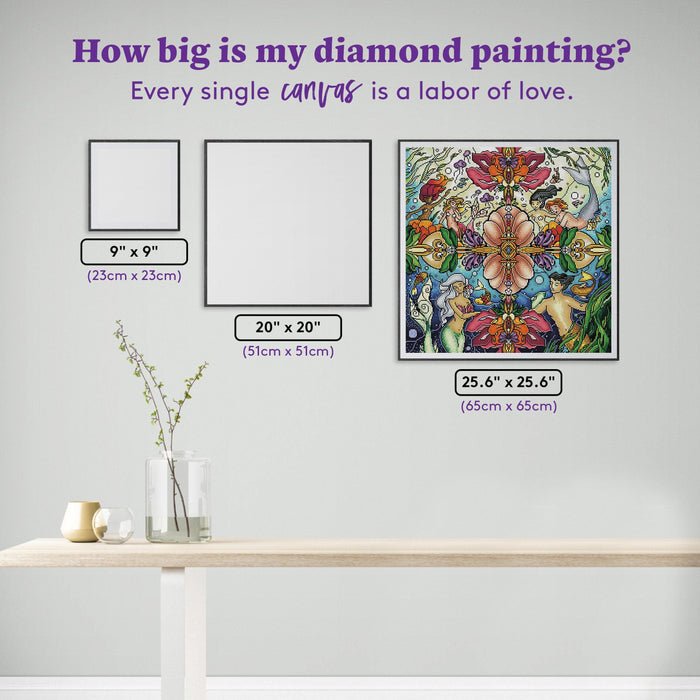 Diamond Painting Matchmakers Maze 25.6" x 25.6" (65cm x 65cm) / Square with 65 Colors including 5 ABs / 68,121