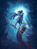Diamond Painting Mermaid Archer 25.6" x 34.3" (65cm x 87cm) / Square With 52 Colors Including 3 ABs and 2 Fairy Dust Diamonds / 91,089