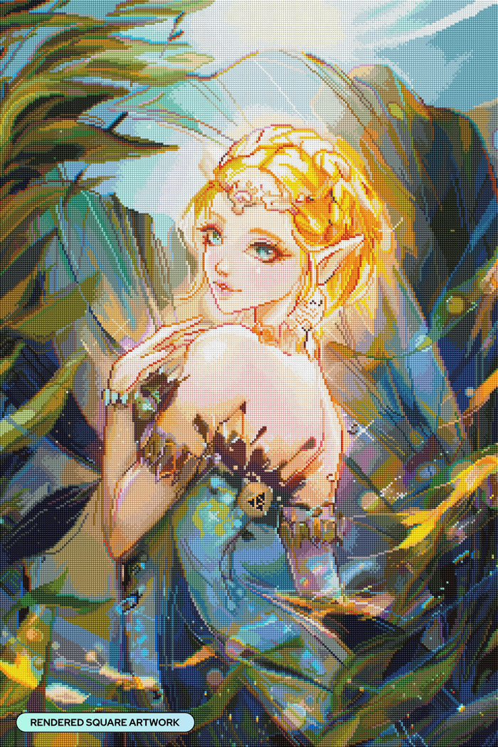 Diamond Painting Mermaid Fairy 23.6" x 35.4" (60cm x 89.9cm) / Square with 89 Colors including 3 ABs and 4 Fairy Dust Diamonds / 87,001