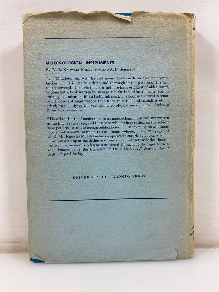 Meteorological instruments by Middleton/Sphilhaus 1953 3rd Ed. HCDJ