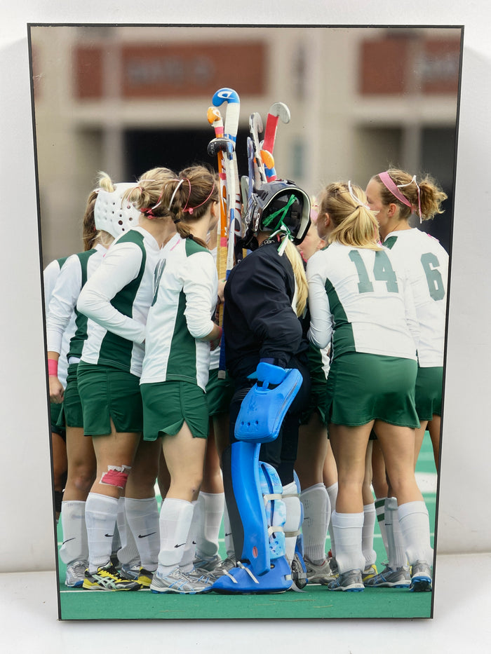 Michigan State University Women's Field Hockey Player Game Huddle Small Sized Photo Plaque