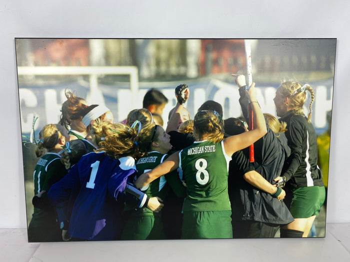 Michigan State University Women's Field Hockey Team Huddle Celebration Medium Sized Plaque
