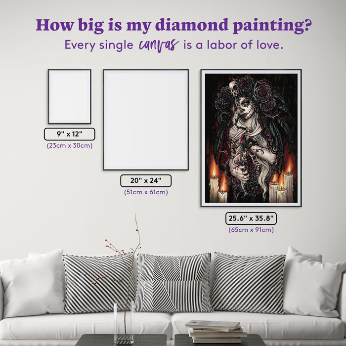 Diamond Painting Mictecacihuatl 25.6" x 35.8" (65cm x 91cm) / Square with 49 Colors including 2 ABs and 2 Fairy Dust Diamonds / 95,265
