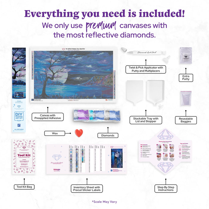 Diamond Painting Midnight 33" x 20″ (84cm x 51cm) / Square with 44 Colors including 4 ABs / 66,732
