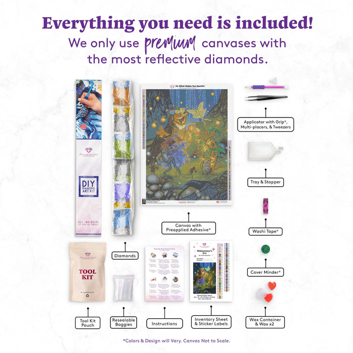 Diamond Painting Midsummers Eve 22" x 30" (55.8cm x 76cm) / Square with 62 Colors including 4 ABs / 68,320