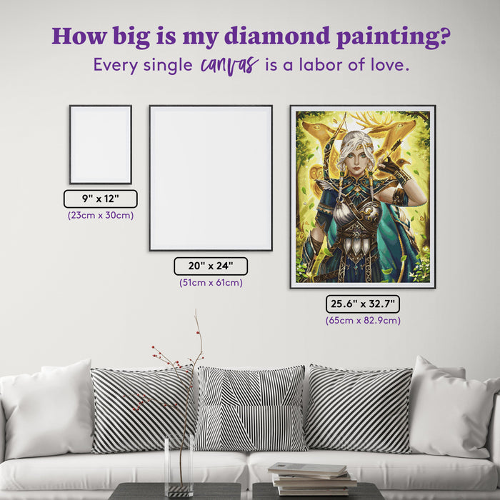 Diamond Painting Mielikki - Lady of the Forest 25.6" x 32.7" (65cm x 82.9cm) / Square with 60 Colors including 1 Electro Diamond and 5 Fairy Dust Diamonds / 86,913