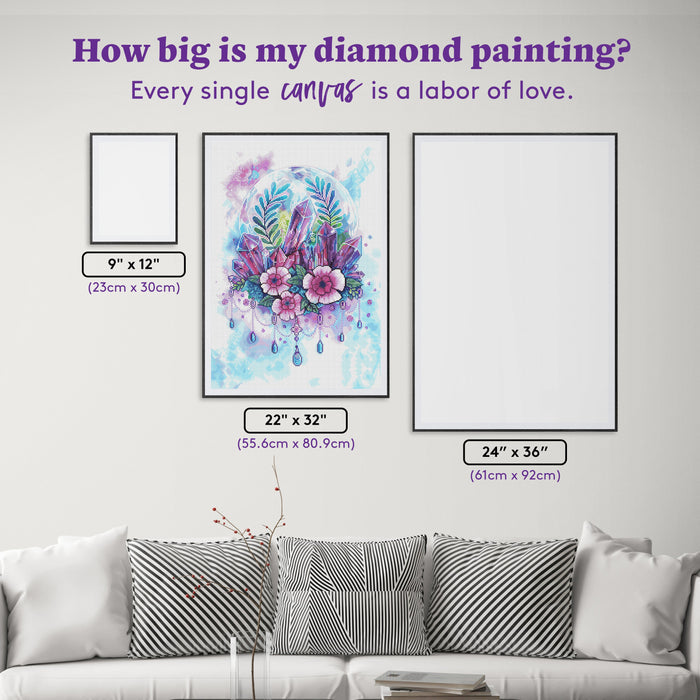 Diamond Painting Mineralys 22" x 32" (55.6cm x 80.9cm) / Round with 77 Colors including 2 ABs and 1 Iridescent Diamond and 4 Fairy Dust Diamonds / 59,388