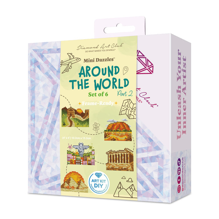 Diamond Painting Mini Dazzles™ - Around the World Part 2 4" x 6" (10.2cm x 15.2cm) / Square With 17 Colors Including 2 ABs and 15 Fairy Dust Diamonds / 5,604