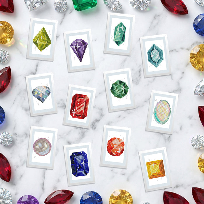 Diamond Painting Mini Dazzles™ - Birthstone 4" x 6" (10.2cm x 15.2cm) / Square With 71 Colors Including 2 ABs and 69 Fairy Dust Diamonds / 9,099