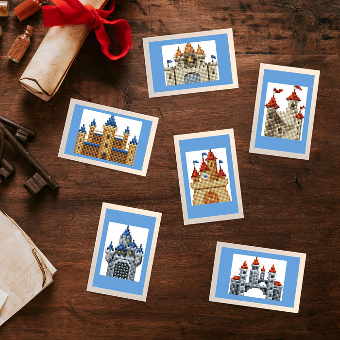 Diamond Painting Mini Dazzles™ - Castles 4" x 6" (10.2cm x 15.2cm) / Square With 27 Colors Including 1 AB and 26 Fairy Dust Diamonds / 4,469