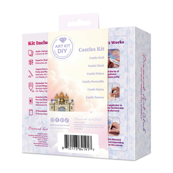 Diamond Painting Mini Dazzles™ - Castles 4" x 6" (10.2cm x 15.2cm) / Square With 27 Colors Including 1 AB and 26 Fairy Dust Diamonds / 4,469