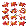 Diamond Painting Mini Dazzles™ - Chinese Zodiac 4" x 6" (10.2cm x 15.2cm) / Square With 8 Colors Including 1 AB and 7 Fairy Dust Diamonds / 7,414