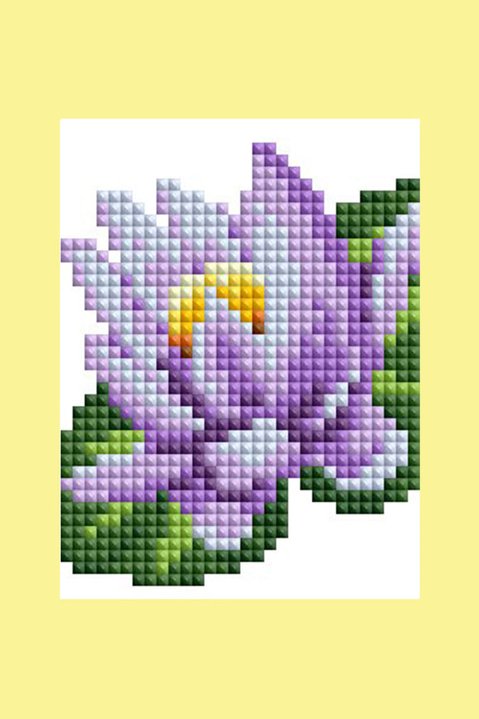 Diamond Painting Classic Flower Set 3x5"(7.6cm"x12.7cm) / Square With 23 Colors Including 2 ABs, 1 Iridescent Diamond and 20 Fairy Dust Diamonds / 3,156