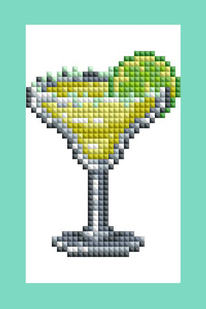 Diamond Painting Mini Dazzles - Coctails 3x5"(7.6cm"x12.7cm) / Square With 19 Colors Including 1 AB and 18 Fairy Dust Diamonds / 3760