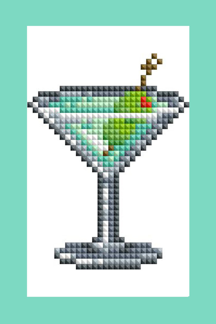 Diamond Painting Mini Dazzles - Coctails 3x5"(7.6cm"x12.7cm) / Square With 14 Colors Including 14 Fairy Dust Diamonds / 4,024