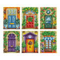 Diamond Painting Mini Dazzles™ - Doors 4" x 6" (10.2cm x 15.2cm) / Square With 35 Colors Including 1 AB and 1 Frosted Diamond and 33 Fairy Dust Diamonds / 7,200