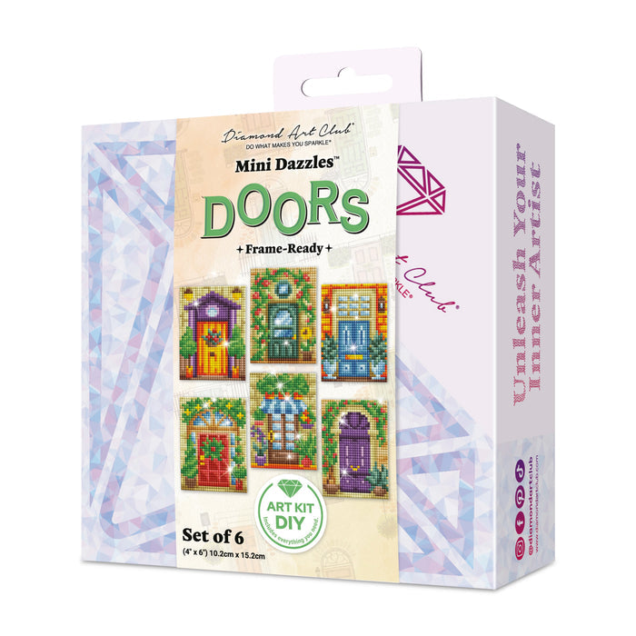 Diamond Painting Mini Dazzles™ - Doors 4" x 6" (10.2cm x 15.2cm) / Square With 35 Colors Including 1 AB and 1 Frosted Diamond and 33 Fairy Dust Diamonds / 7,200