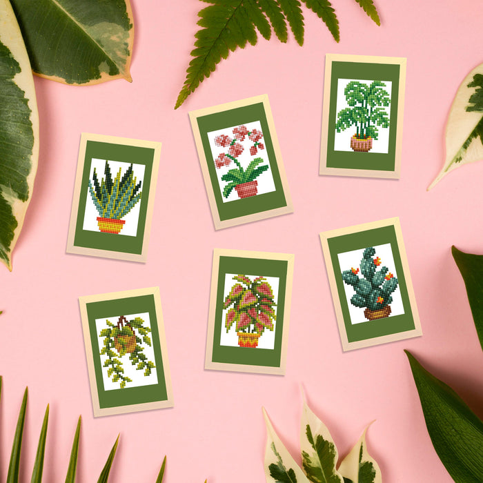 Diamond Painting Mini Dazzles™ - House Plants 4" x 6" (10.2cm x 15.2cm) / Square With 24 Colors Including 1 AB and 23 Fairy Dust Diamonds / 4,002