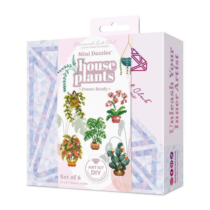 Diamond Painting Mini Dazzles™ - House Plants 4" x 6" (10.2cm x 15.2cm) / Square With 24 Colors Including 1 AB and 23 Fairy Dust Diamonds / 4,002
