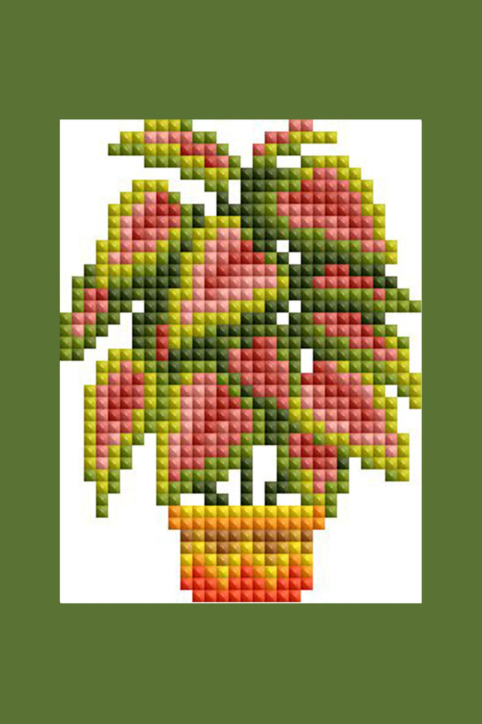 Diamond Painting Mini Dazzles™ - House Plants 4" x 6" (10.2cm x 15.2cm) / Square With 24 Colors Including 1 AB and 23 Fairy Dust Diamonds / 4,002