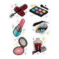 Diamond Painting Mini Dazzles - Makeup Set 3x5"(7.6cm"x12.7cm) / Square With 23 Colors Including 23 Fairy Dust Diamonds / 3,444