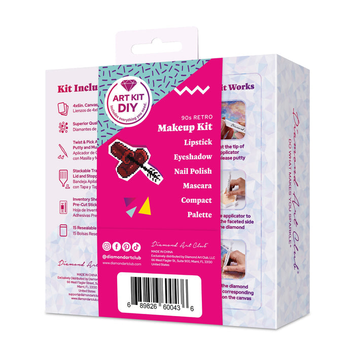 Diamond Painting Mini Dazzles - Makeup Set 3x5"(7.6cm"x12.7cm) / Square With 23 Colors Including 23 Fairy Dust Diamonds / 3,444