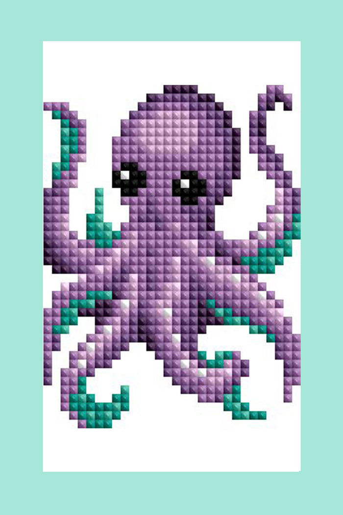 Diamond Painting Mini Dazzles™ - Sea Creatures 4" x 6" (10.2cm x 15.2cm) / Square With 18 Colors Including 18 Fairy Dust Diamonds / 3,650