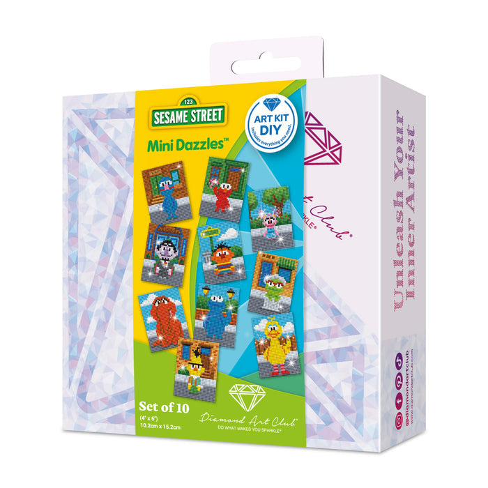 Diamond Painting Mini Dazzles™ - Sesame Street® 4" x 6" (10.2cm x 15.2cm) / Square With 28 Colors Including 1 AB and 27 Fairy Dust Diamonds / 12,000
