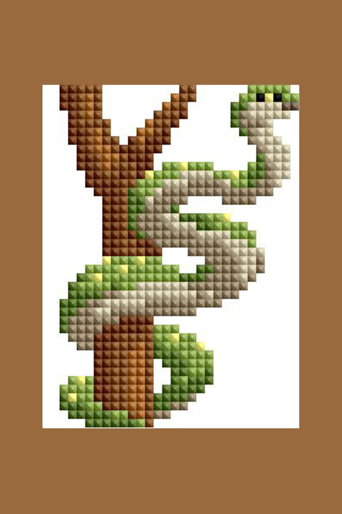 Diamond Painting Mini Dazzles™ - Snakes 4" x 6" (10.2cm x 15.2cm) / Square With 17 Colors Including 1 Iridescent Diamond and 16 Fairy Dust Diamonds / 3,164