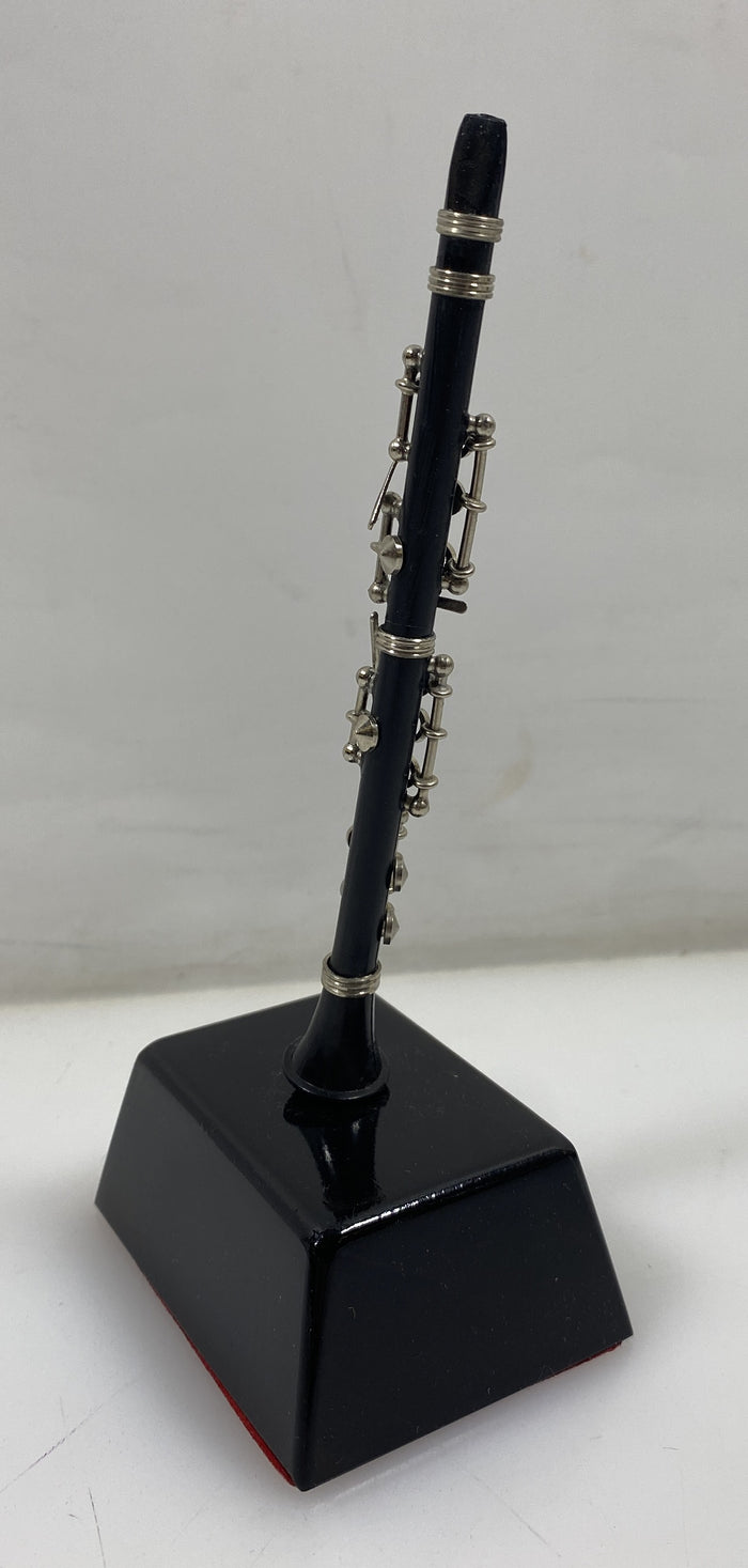 Miniature Black Clarinet With Base