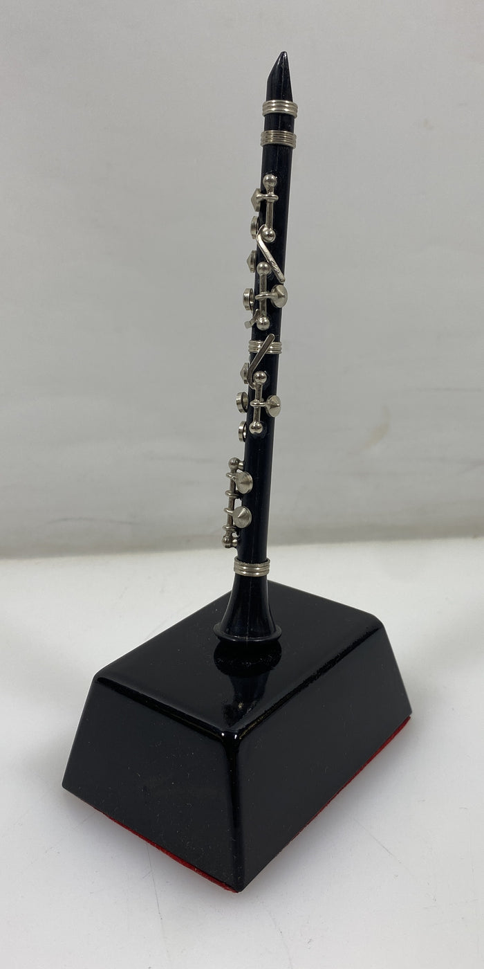 Miniature Black Clarinet With Base