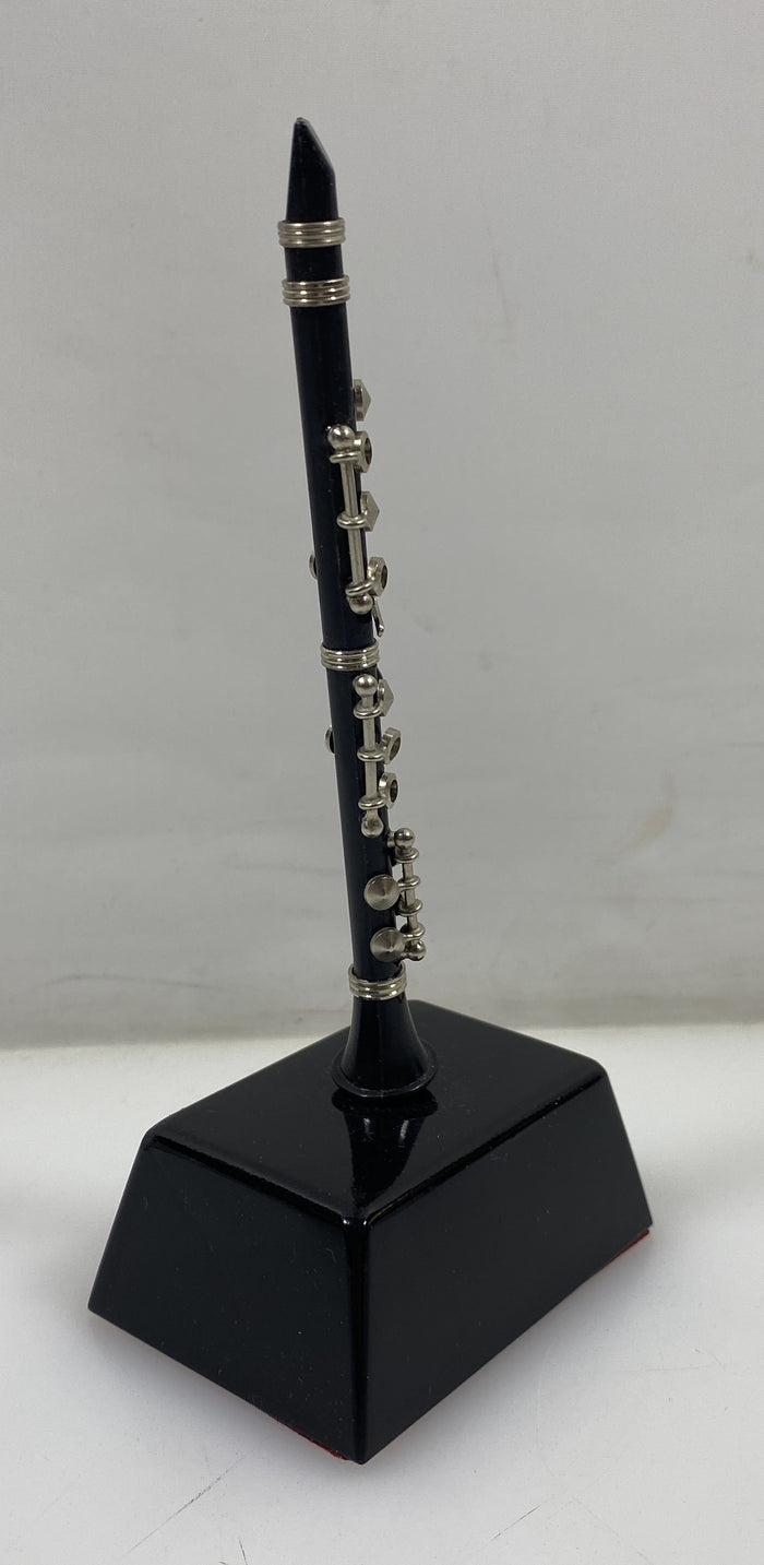 Miniature Black Clarinet With Base