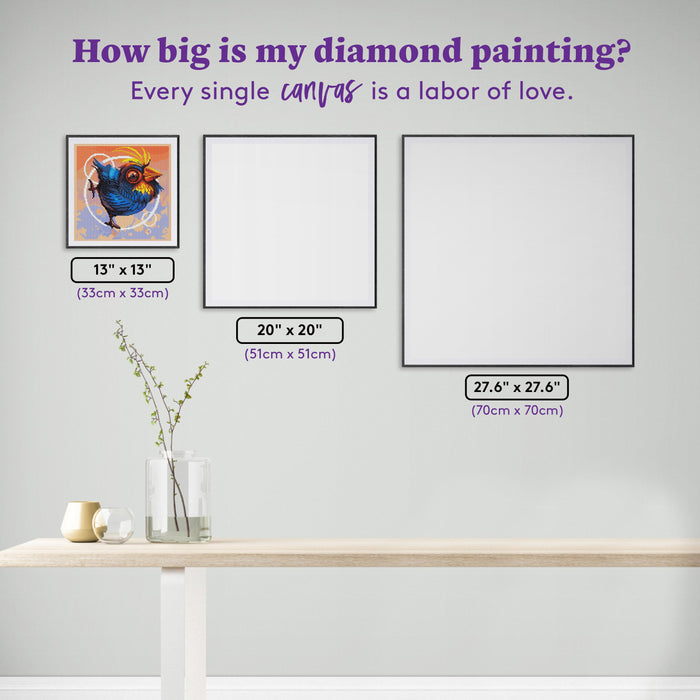 Diamond Painting Mojo 13" x 13" (33cm x 33cm) / Round with 38 Colors including 2 ABs and 3 Fairy Dust Diamonds / 14,400