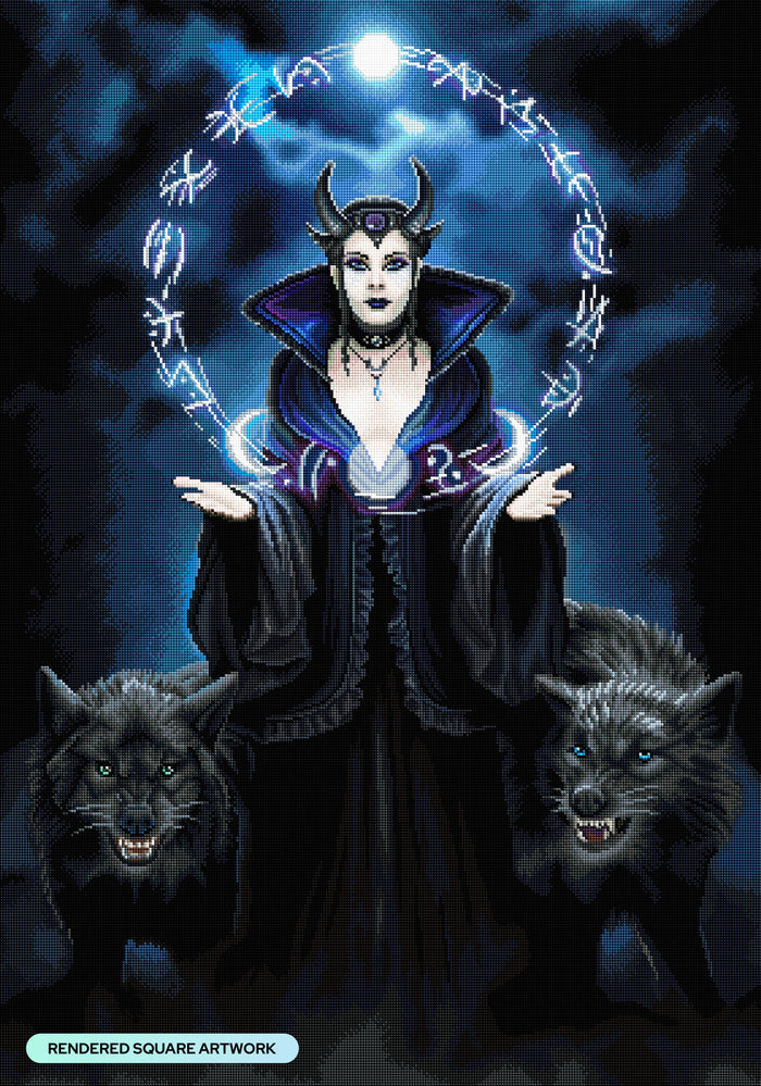 Diamond Painting Moon Witch 27.6" x 39.4" (69.9cm x 99.8cm) / Square with 51 Colors including 1 AB and 2 Fairy Dust Diamonds / 112,681