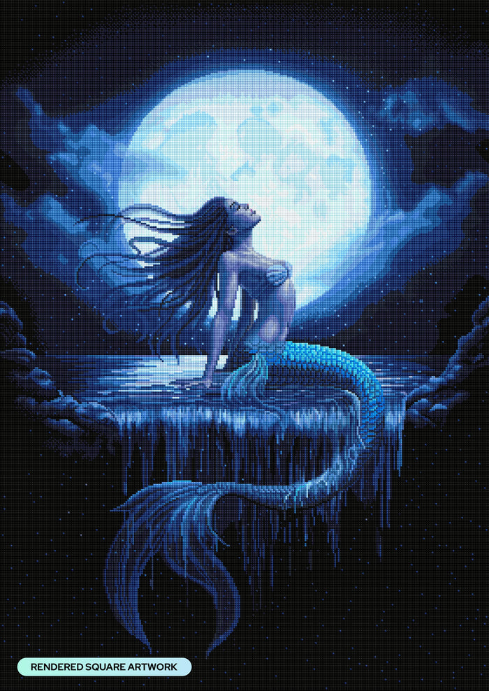 Diamond Painting Moon 27.6" x 39" (69.9cm x 98.8cm) / Square with 48 Colors including 2 ABs and 2 Fairy Dust Diamonds / 111,557