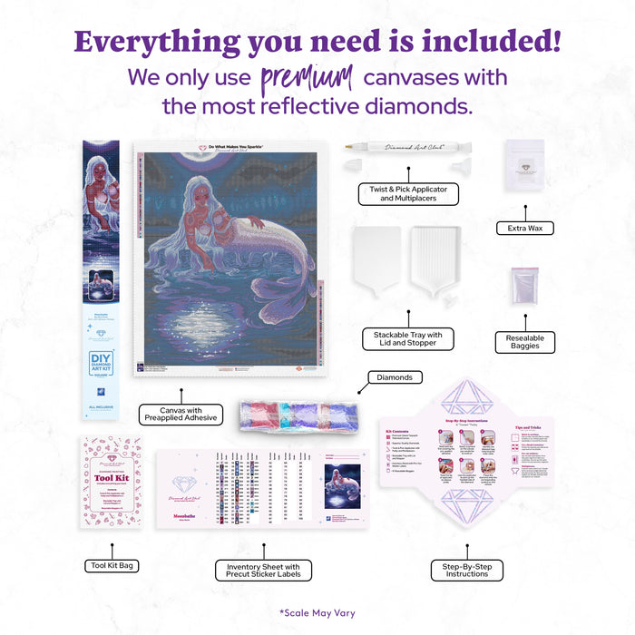 Diamond Painting Moonbathe 25.6" x 31.5" (65cm x 79.9cm) / Square with 48 Colors including 2 ABs and 1 Iridescent Diamond and 2 Fairy Dust Diamonds / 83,781