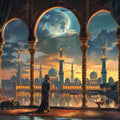 Diamond Painting Moonlit Temple 27.6" x 27.6" (69.9cm x 69.9cm) / Square with 77 Colors including 2 ABs and 6 Fairy Dust Diamonds / 78,961