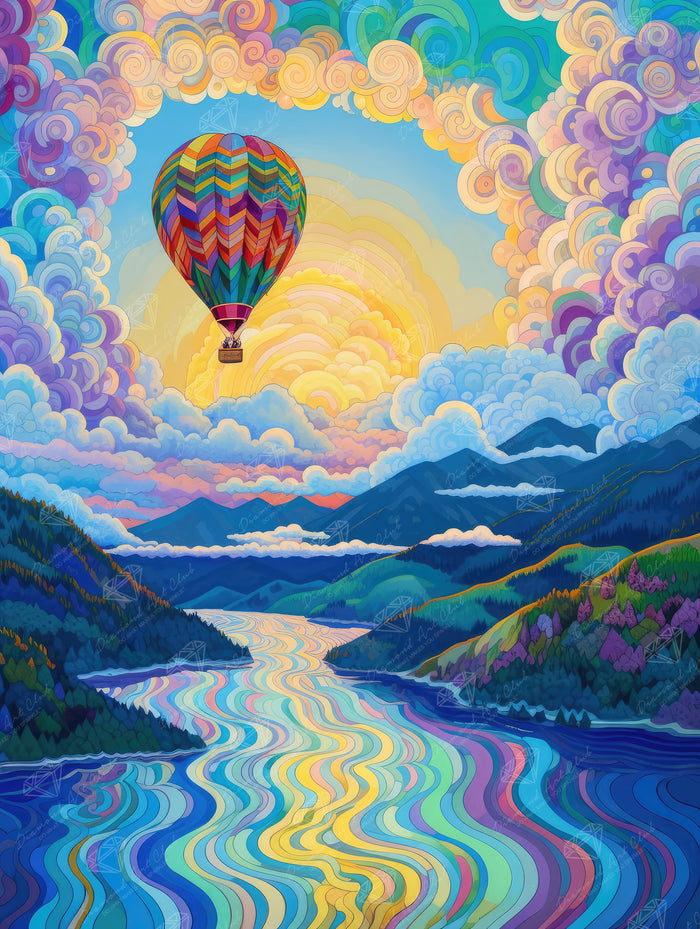 Diamond Painting Morning Flight 27.6" x 36.6" (69.9cm x 92.8cm) / Square with 81 Colors including 2 ABs and 5 Fairy Dust Diamonds / 104,813