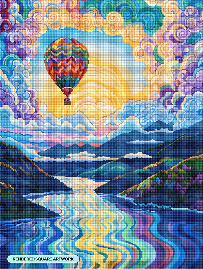 Diamond Painting Morning Flight 27.6" x 36.6" (69.9cm x 92.8cm) / Square with 81 Colors including 2 ABs and 5 Fairy Dust Diamonds / 104,813