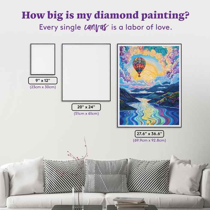 Diamond Painting Morning Flight 27.6" x 36.6" (69.9cm x 92.8cm) / Square with 81 Colors including 2 ABs and 5 Fairy Dust Diamonds / 104,813