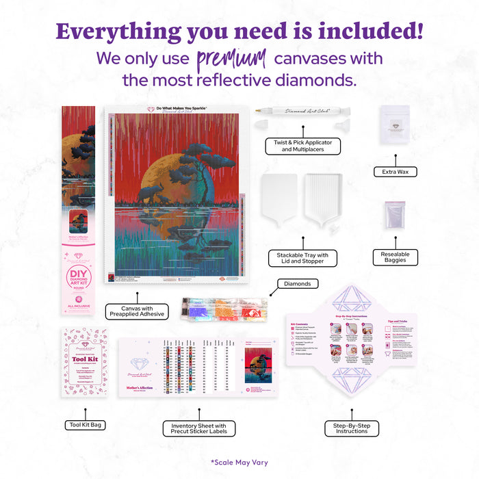 Diamond Painting Mother's Affection 20" x 26" (50.6cm x 66cm) / Round with 50 Colors including 5 Fairy Dust Diamonds / 44,160