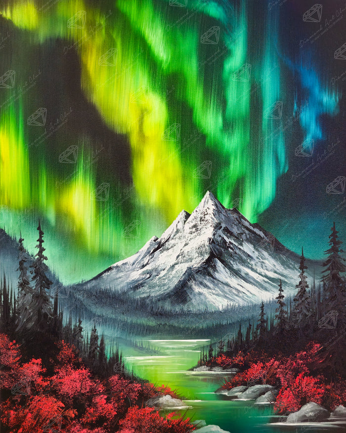 Diamond Painting Mountain Glow 23.6" x 29.5" (60cm x 74.9cm) / Square with 68 Colors including 2 ABs and 1 Iridescent Diamond and 4 Fairy Dust Diamonds / 72,541