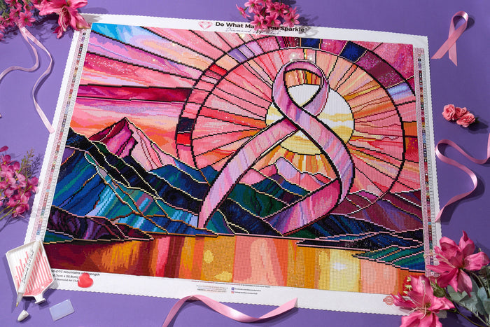 Diamond Painting Mountains of Strength 28" x 22" (70.7cm x 55.8cm) / Square with 88 Colors including 4 ABs and 2 Fairy Dust Diamonds / 63,616