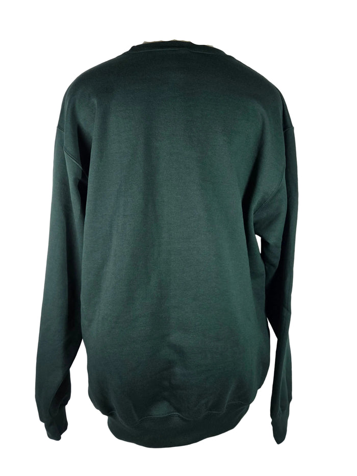 MSU Green Squirrel Flag Crewneck Sweatshirt Unisex Size L