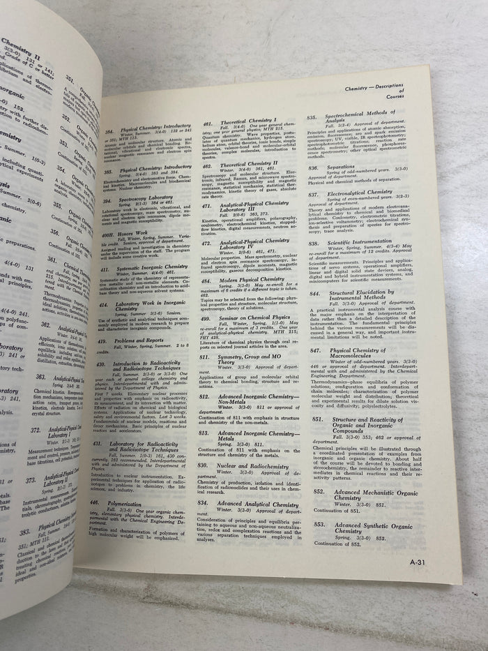 MSU Michigan State Course Descriptions 1975 SC