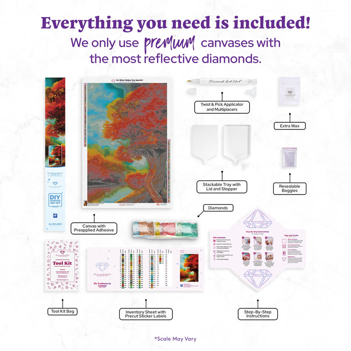 Diamond Painting My Treehouse in Autumn 23.6" x 35.4" (60cm x 89.9cm) / Square with 73 Colors including 3 ABs and 3 Fairy Dust Diamonds / 87,001